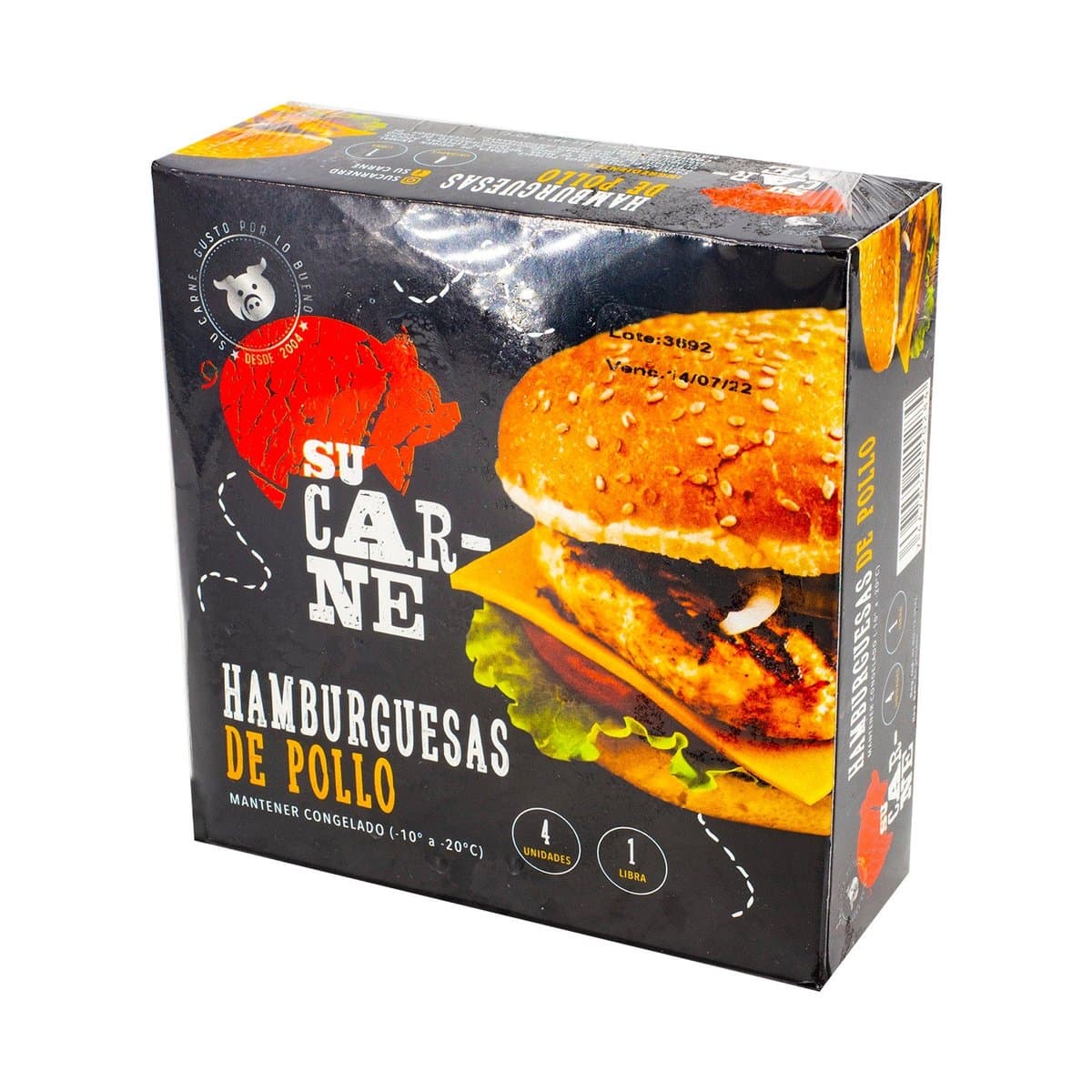 Carne De Pollo Para Hamburguesa 4 uds Carne De Pollo Para Hamburguesa 4 uds