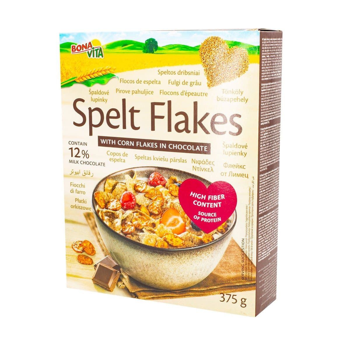 Cereal Integral Chocolate Spelt Flakes 375 g Cereal Integral Chocolate Spelt Flakes 375 g