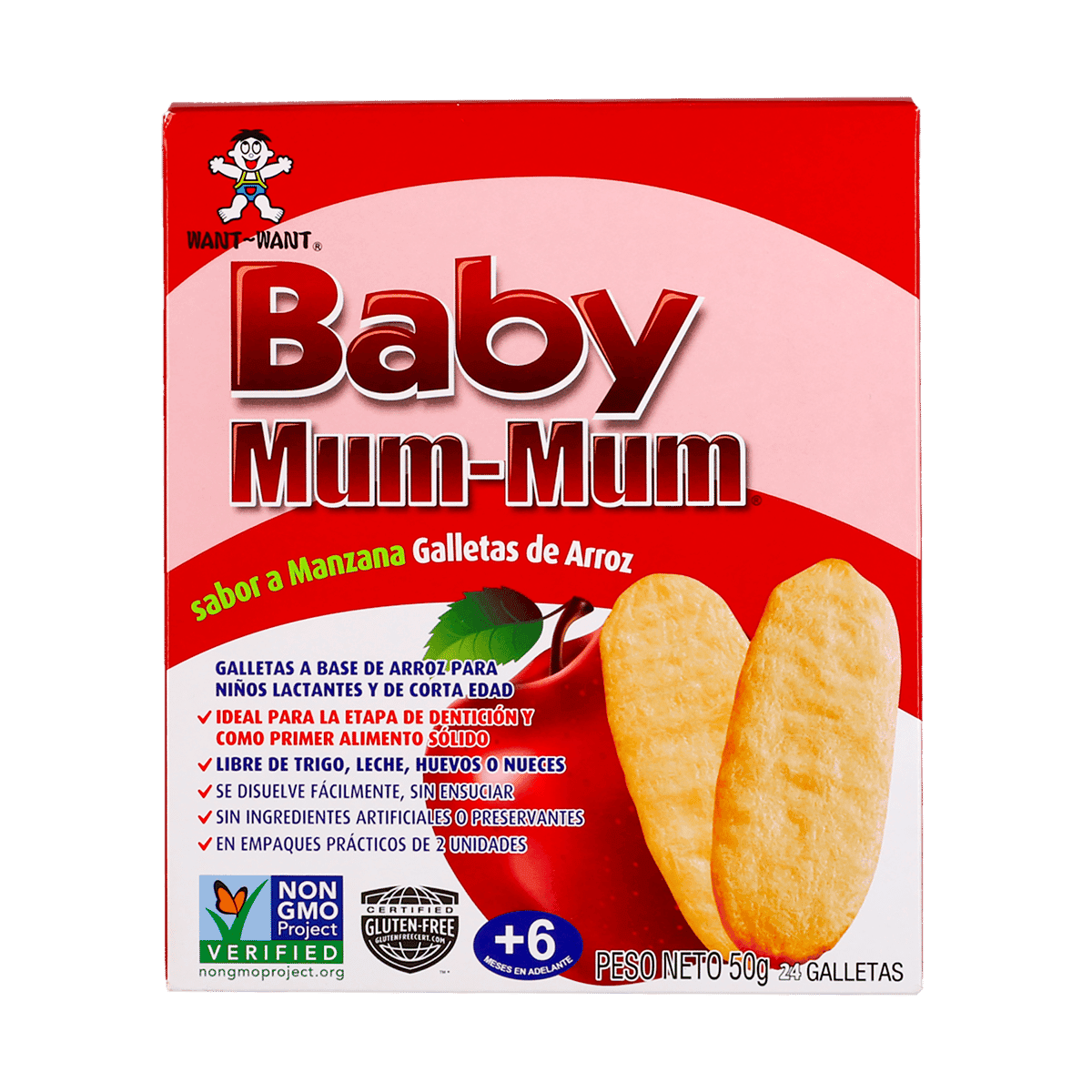 Galletas De Arroz Baby Mum-Mum Manzana 24 uds Galletas De Arroz Baby Mum-Mum Manzana 24 uds
