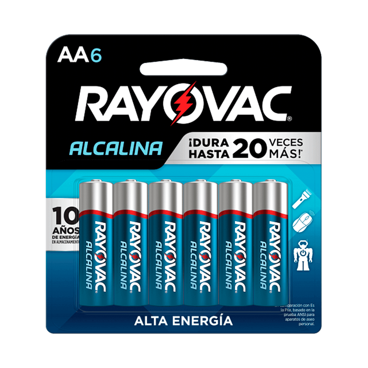 Pilas AA6 Rayovac Alta Energía 6 uds Pilas AA6 Rayovac Alta Energía 6 uds