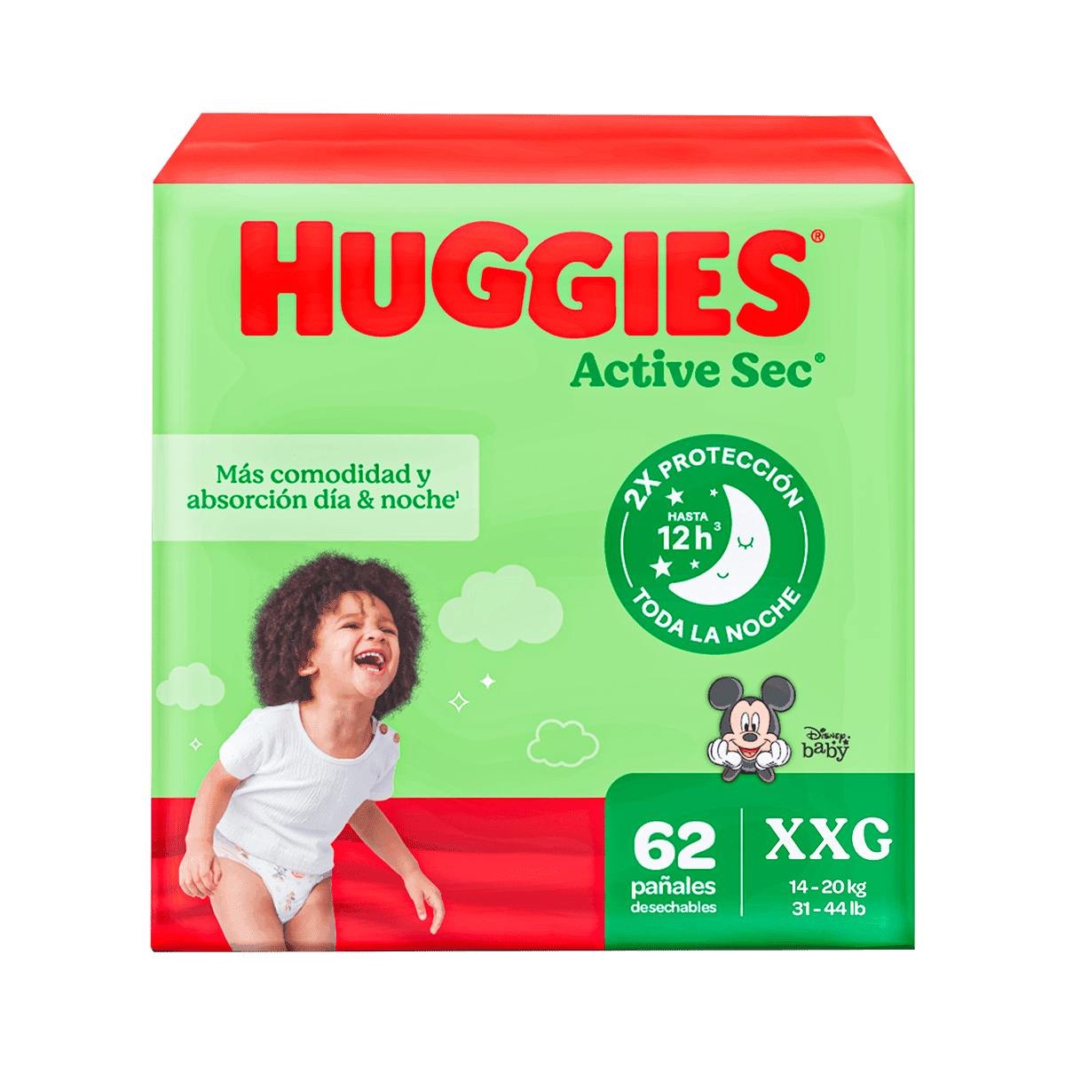 Pañales Huggies Active Sec Etapa 5/XXG 62 Unidades Pañales Huggies Active Sec Etapa 5/XXG 62 Unidades