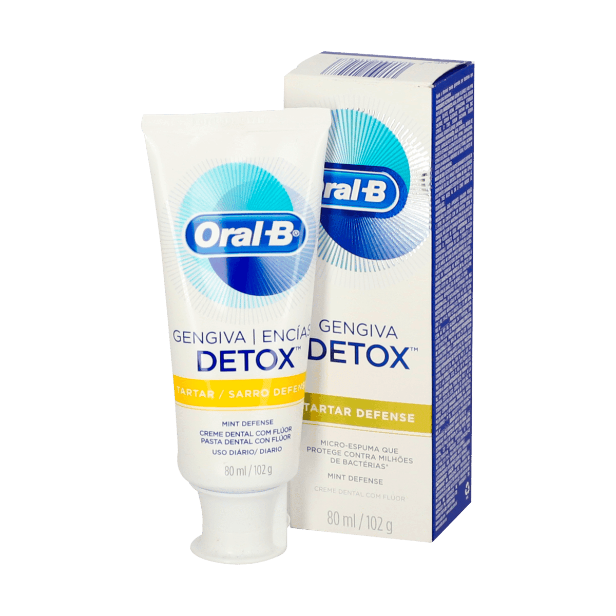 Pasta Dental con Flúor Oral B Detox Sarro Defenser y Sarro Prevent 102 Gramos Pasta Dental con Flúor Oral B Detox Sarro Defenser y Sarro Prevent 102 Gramos