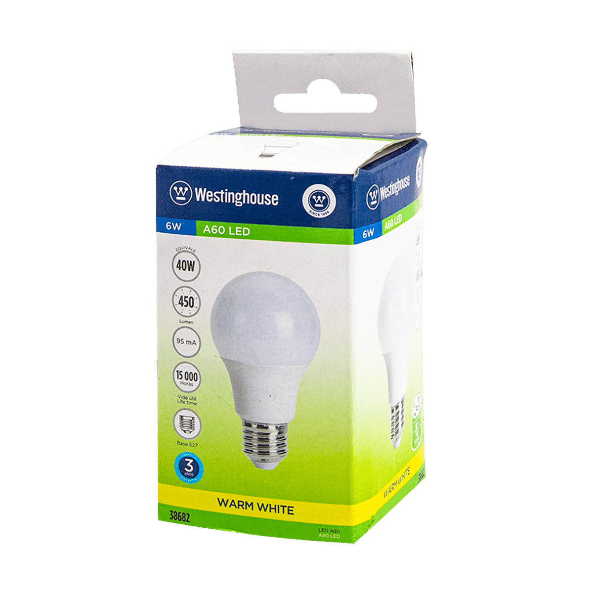 Bombillo Led A60 6W Multivolt Westinghouse 3000K 38682 Bombillo Led A60 6W Multivolt Westinghouse 3000K 38682