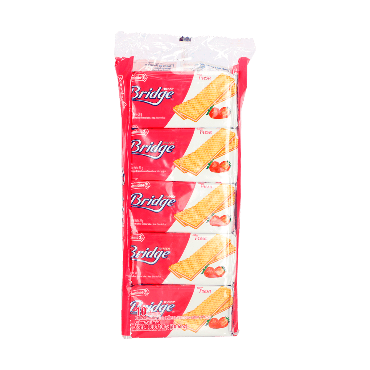 Galletas Wafer Bridge Colombina Sabor a Fresa 10 unidad Galletas Wafer Bridge Colombina Sabor a Fresa 10 unidad