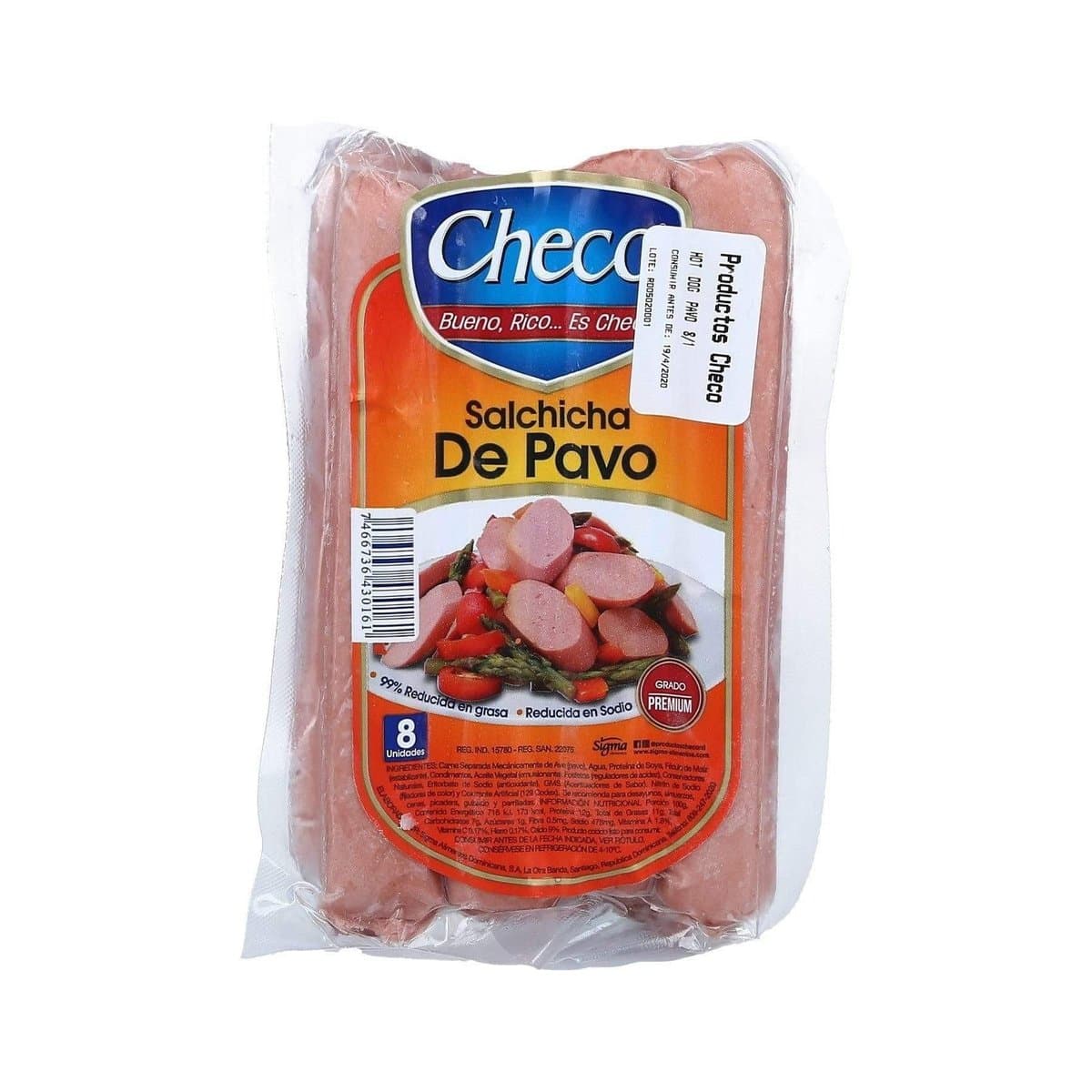 Salchicha de Pavo para Hot Dog Checo 8 Uds Salchicha de Pavo para Hot Dog Checo 8 Uds