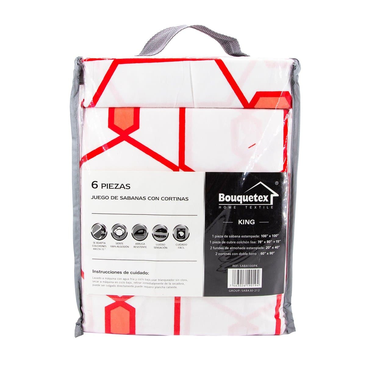 Juego De Sabanas Con Cortinas Bouquetex King 6 Piezas R/30-212 Juego De Sabanas Con Cortinas Bouquetex King 6 Piezas R/30-212