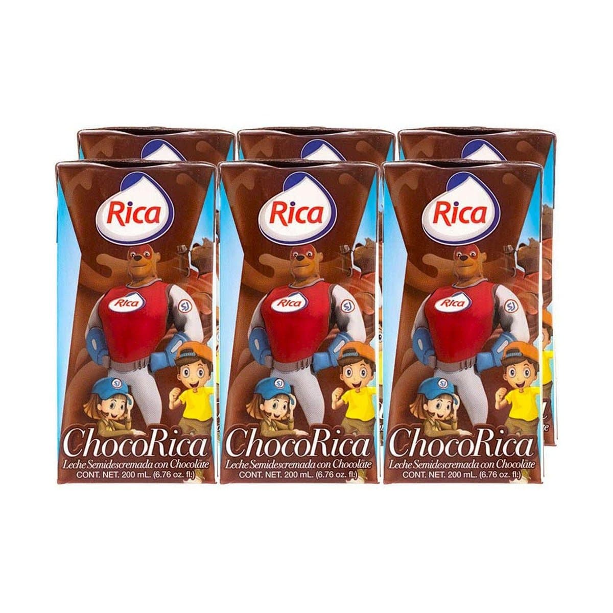 Leche con Chocolate Rica Six Pack 2000ml Leche con Chocolate Rica Six Pack 2000ml