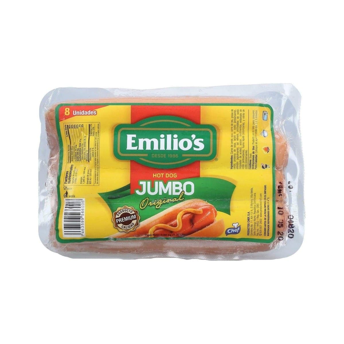 Salchichas Emilio’s Jumbo para Hot Dog 8 Uds Salchichas Emilio’s Jumbo para Hot Dog 8 Uds