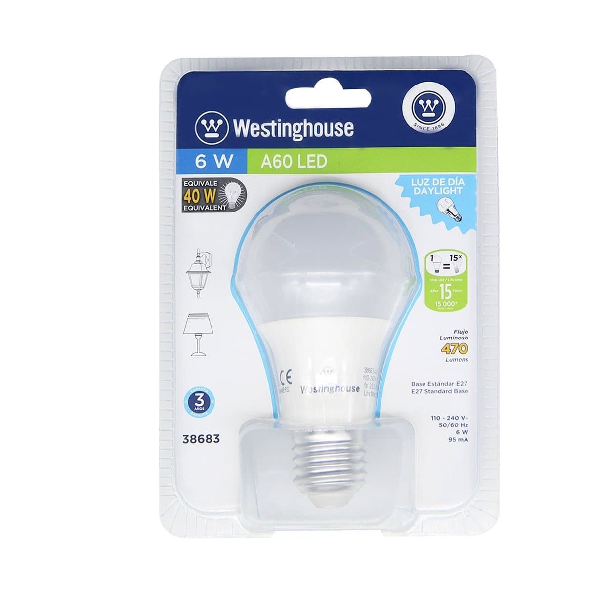 Bombilla Westinghouse 6W Led Luz De Dia Bombilla Westinghouse 6W Led Luz De Dia