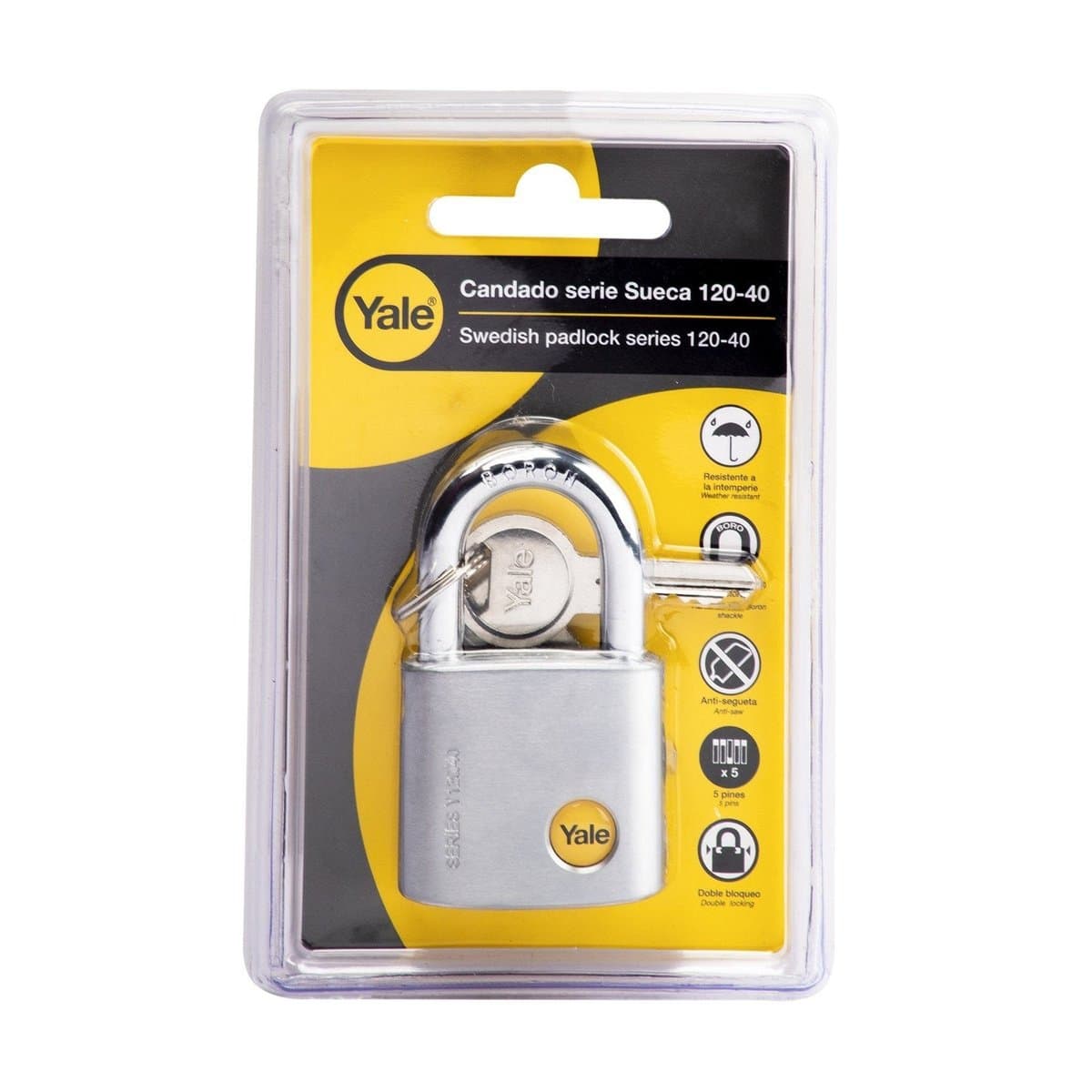 Candado Yale Serie Sueca Y120 40 mm Candado Yale Serie Sueca Y120 40 mm