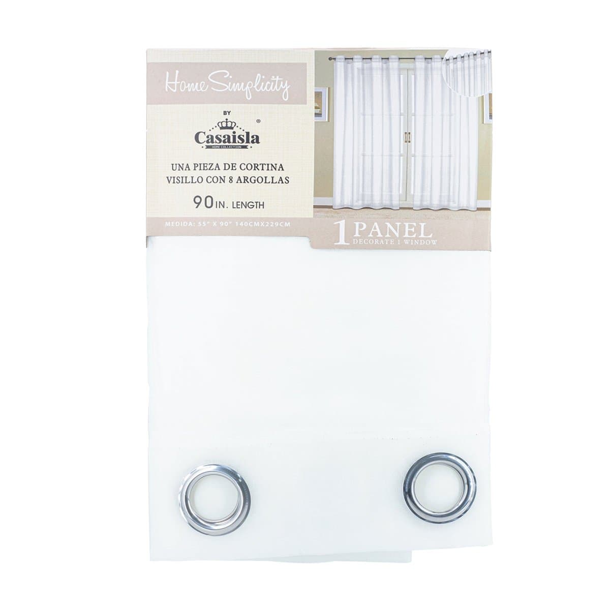 Cortina de Visillo M/CURTS-207 Blanco 55"X90" Cortina de Visillo M/CURTS-207 Blanco 55"X90"