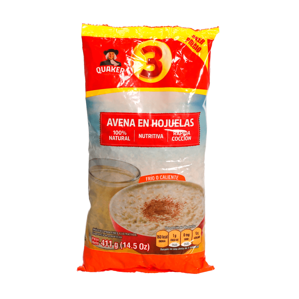 Quaker Avena 3 Entera 411grs 351 Quaker Avena 3 Entera 411grs 351